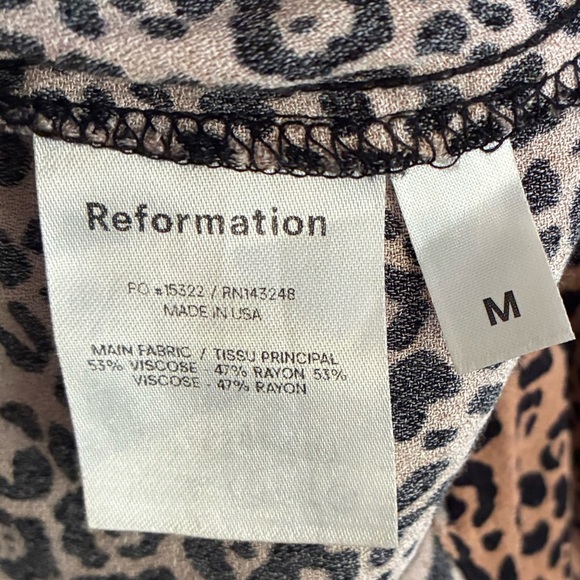 Reformation Tan and Black Animal Leopard Print Mini Dress M - Picture 10 of 12